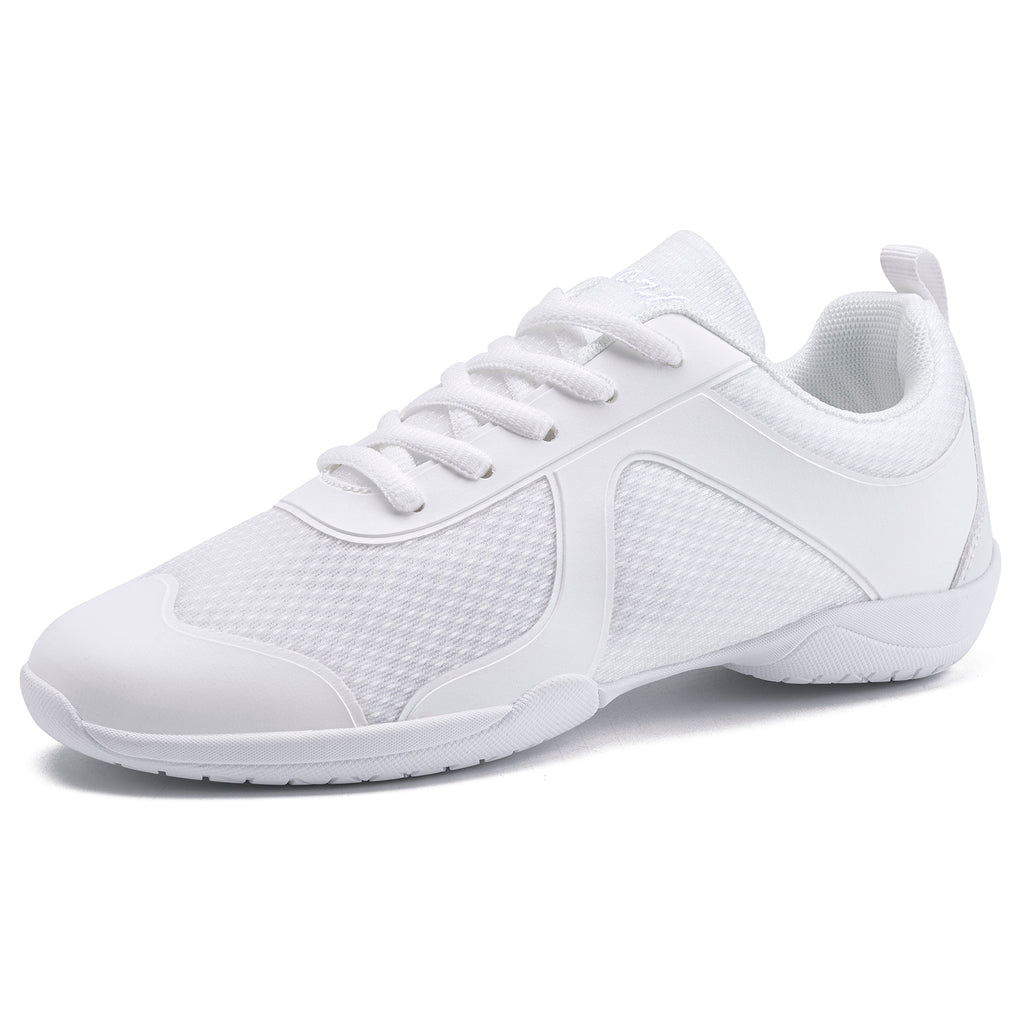 White Cheer Shoes for Girls Womens Cheer Shoes Youth Girls Cheerleading Shoes Competition Gear Dance Tennis Sports Training Athletic Comfortable Flats Breathable Soft Kids Cheer Sneakers