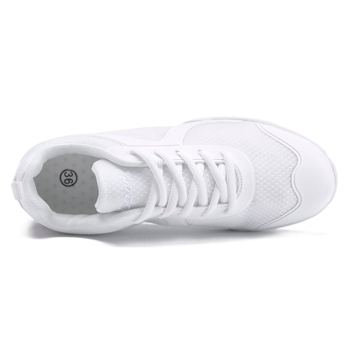 White Cheer Shoes for Girls Womens Cheer Shoes Youth Girls Cheerleading Shoes Competition Gear Dance Tennis Sports Training Athletic Comfortable Flats Breathable Soft Kids Cheer Sneakers