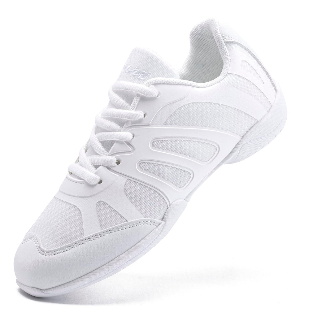 TWDKCHER 2317white Youth Cheer Shoes Girls White Cheerleading Shoes Dance Athletic Training Breathable Fabric Dancing Lightweight Competition Comfortable Sport Kids Girls Cheer Sneakers