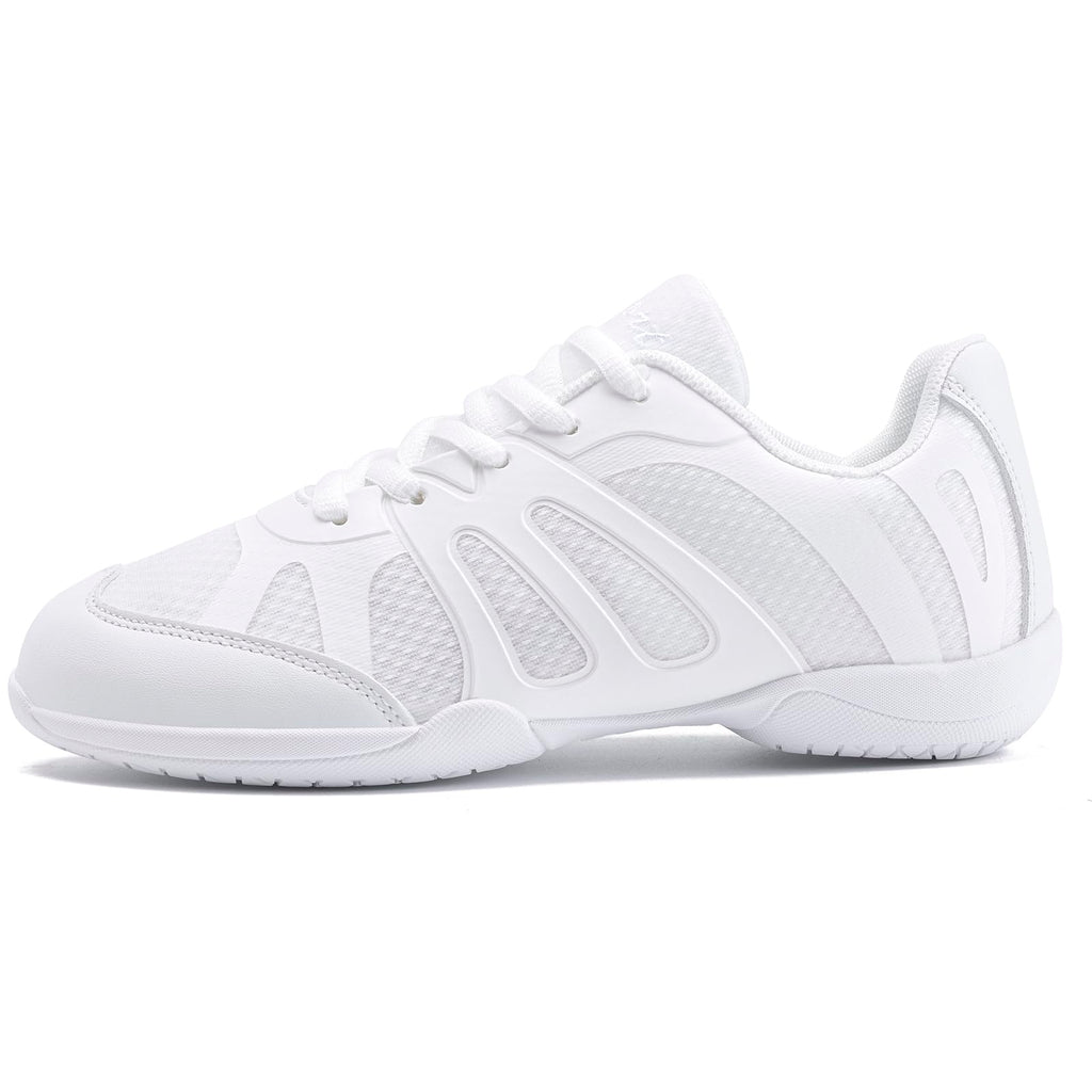 TWDKCHER 2317white Youth Cheer Shoes Girls White Cheerleading Shoes Dance Athletic Training Breathable Fabric Dancing Lightweight Competition Comfortable Sport Kids Girls Cheer Sneakers