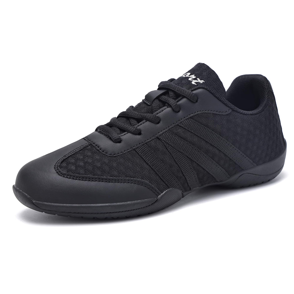 Black Cheer Shoes for Girls Women and Youth Breathable Soft Comfortable Athletic Flats Training Dance Competition Sport Cheerleading Sneakers