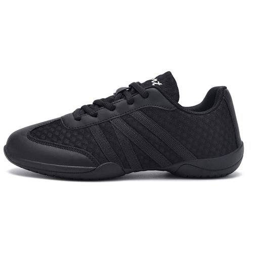 Black Cheer Shoes for Girls Women and Youth Breathable Soft Comfortable Athletic Flats Training Dance Competition Sport Cheerleading Sneakers