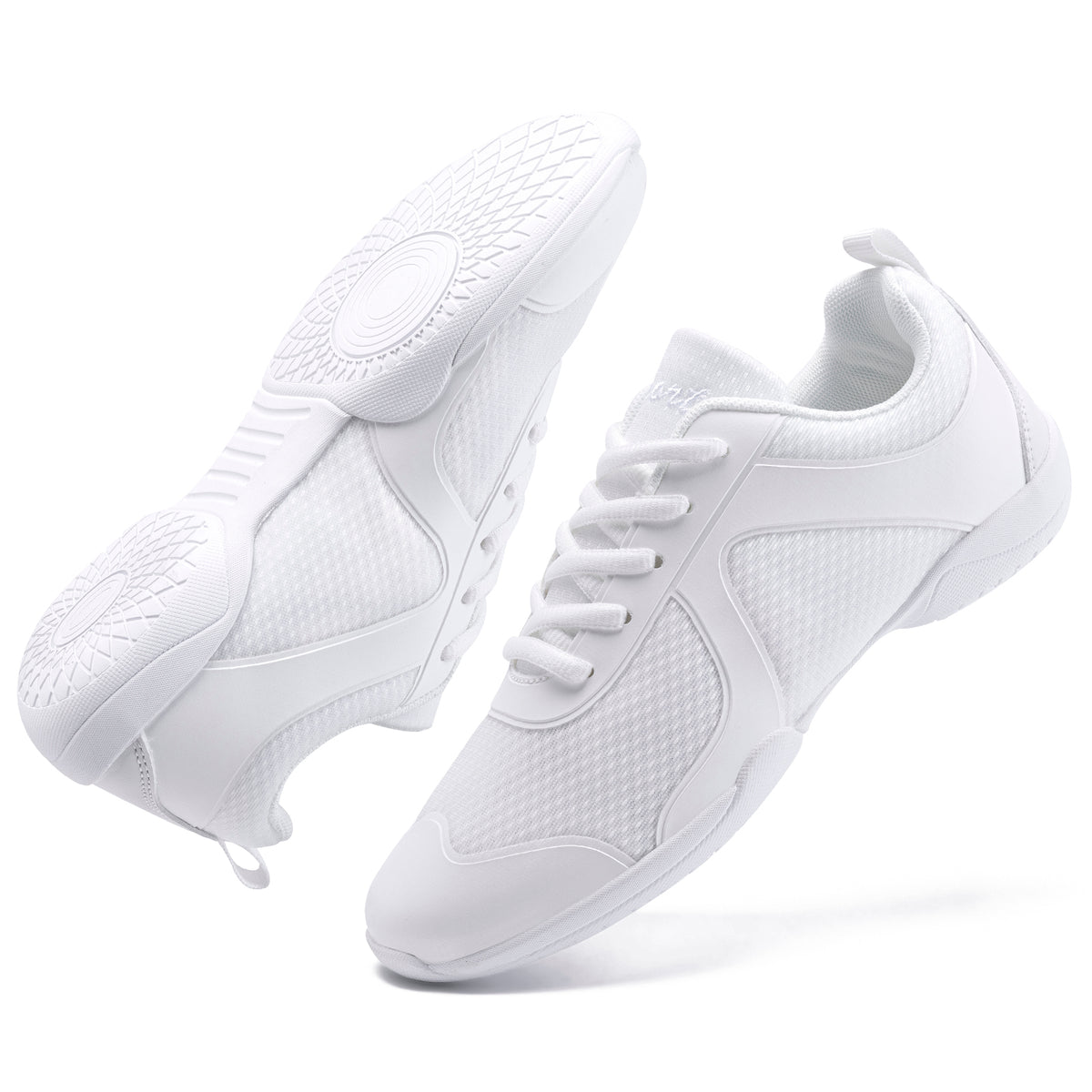 White Cheer Shoes for Girls Womens Cheer Shoes Youth Girls Cheerleading Shoes Competition Gear Dance Tennis Sports Training Athletic Comfortable Flats Breathable Soft Kids Cheer Sneakers