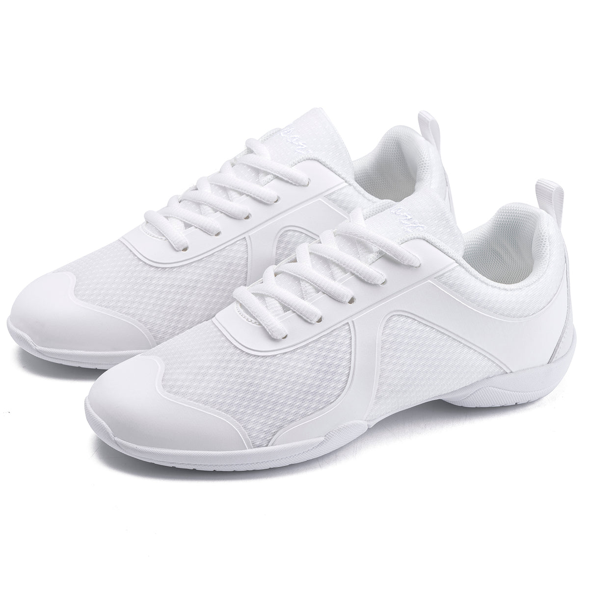 White Cheer Shoes for Girls Womens Cheer Shoes Youth Girls Cheerleading Shoes Competition Gear Dance Tennis Sports Training Athletic Comfortable Flats Breathable Soft Kids Cheer Sneakers