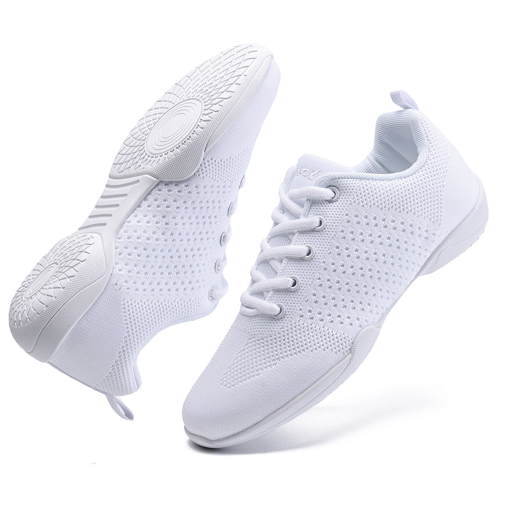 Youth Cheer Shoes Girls White Cheerleading Shoes Dance Athletic Training Breathable fabric Dancing Lightweight Competition Comfortable sport kids girls cheer Sneakers