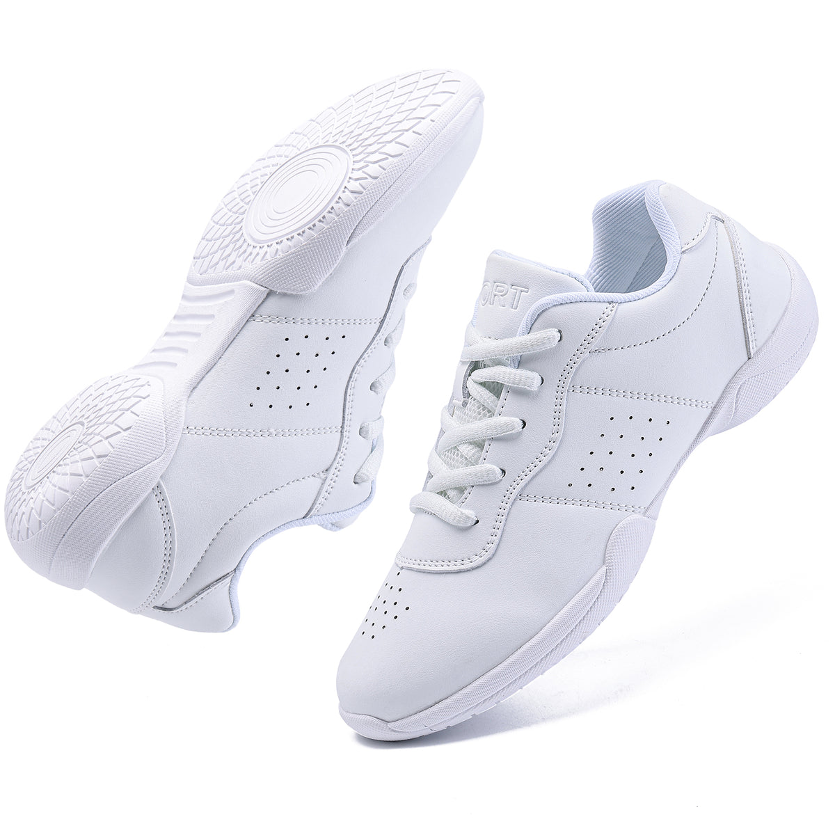 White Cheer Shoes for Girls Womens Cheerleading Shoes Girl Youth Breathable Lightweight Comfortable Kids Cheer Sneakers Size