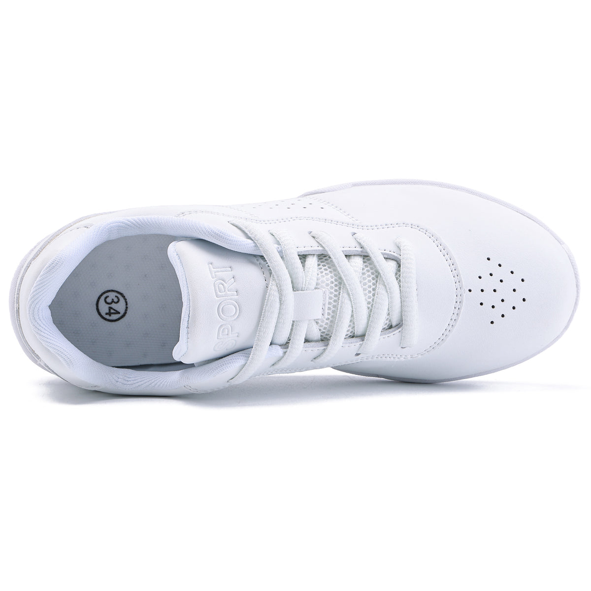TWDKCHER 2315white White Cheer Shoes for Girls Womens Cheerleading Shoes Girl Youth Breathable Lightweight Comfortable Kids Cheer Sneakers Size
