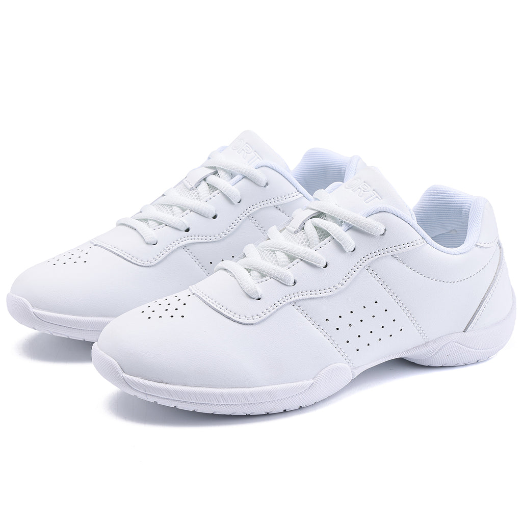 TWDKCHER 2315white White Cheer Shoes for Girls Womens Cheerleading Shoes Girl Youth Breathable Lightweight Comfortable Kids Cheer Sneakers Size