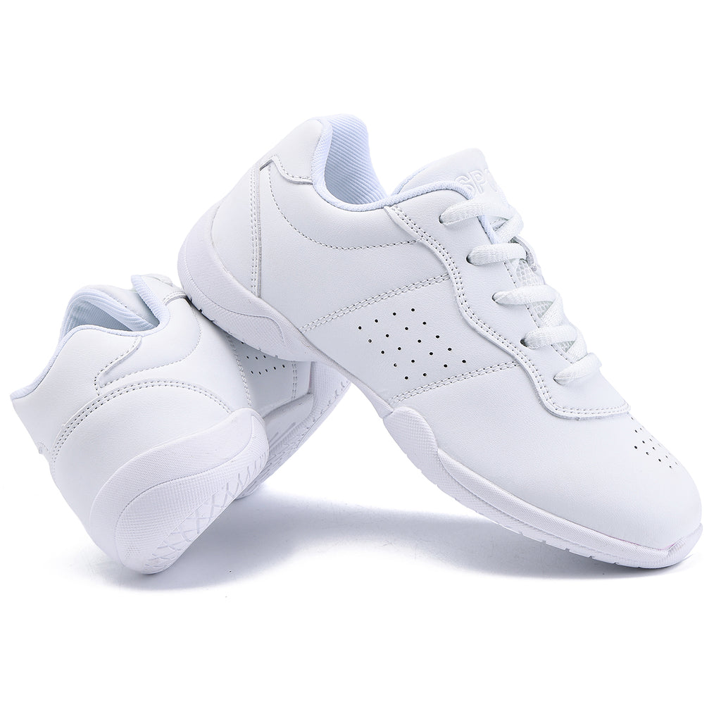 TWDKCHER 2315white White Cheer Shoes for Girls Womens Cheerleading Shoes Girl Youth Breathable Lightweight Comfortable Kids Cheer Sneakers Size